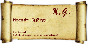Mocsár György névjegykártya