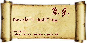 Mocsár György névjegykártya