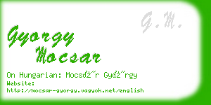 gyorgy mocsar business card